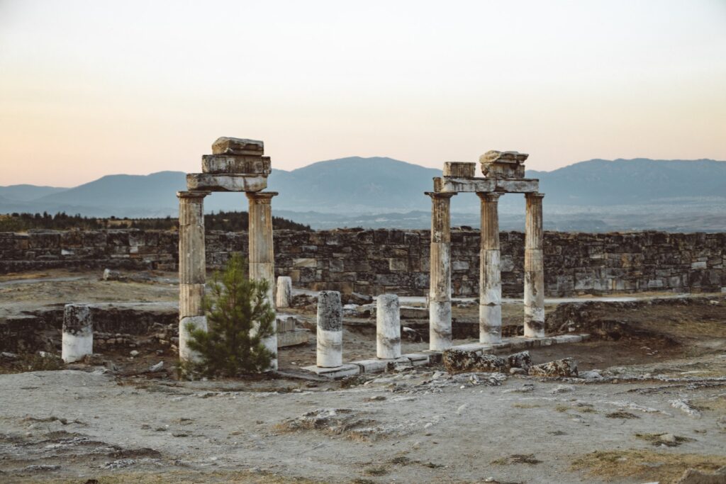 Stone Pillars on the Rocky Ground